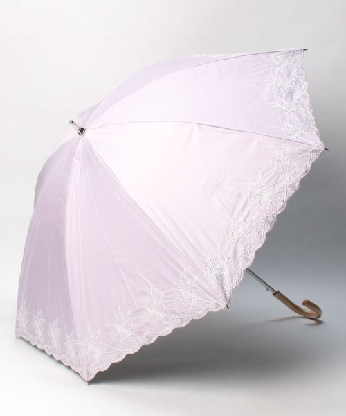LANVIN Collection(umbrella)(ランバンコレクション（傘）)/晴雨兼用日傘　”フラワー刺繍”/ピンク