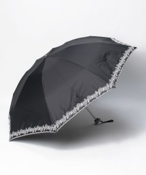 LANVIN Collection(umbrella)(ランバンコレクション（傘）)/晴雨兼用折りたたみ日傘　”ローズオーガンジーカットワーク”/ブラック
