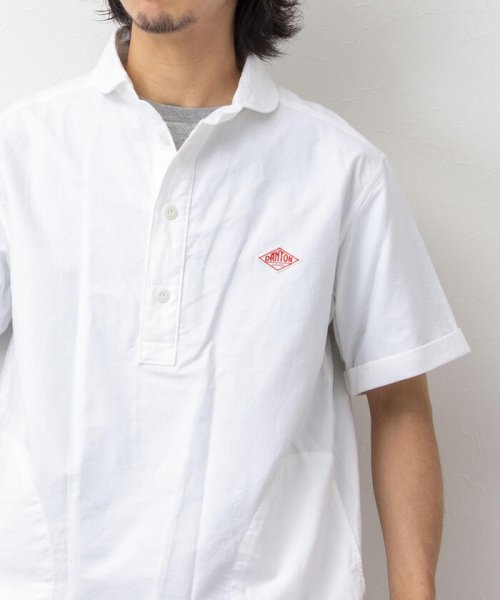 NOLLEY’S goodman(ノーリーズグッドマン)/【DANTON/ダントン】ROUND COLLAR P.O SHIRT SS プルオーバー シャツ/ホワイト