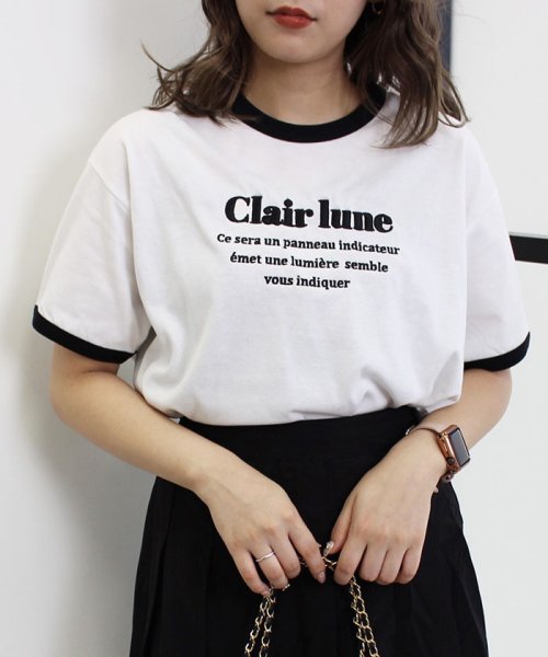 ふくれ刺繍リンガー半袖tシャツ イング Ingni Magaseek