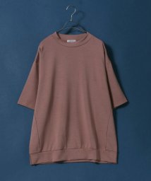 ANPAS(ANPAS)/【ANPAS】シルケットポンチ ビッグシルエット モックネック 5分袖 Tシャツ トレーナー/ピンク
