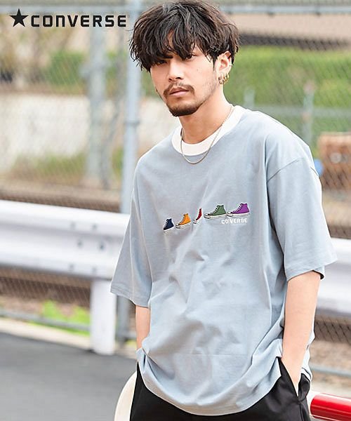 Converse Fiveシューズ刺繍クルーネック半袖tシャツ コンバース Tシャツ メンズ ブランド おしゃれ ファッション 半袖 大きいサイズ ビッグシルエ エスビーセレクト Sb Select Magaseek