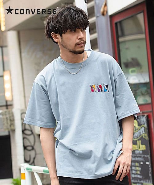 Converse 胸sixシューズ刺繍クルーネック半袖tシャツ コンバース Tシャツ メンズ ブランド おしゃれ ファッション 半袖 スニーカー 刺繍 トップス エスビーセレクト Sb Select Magaseek