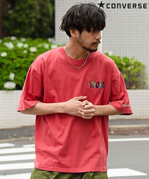 Converse 胸sixシューズ刺繍クルーネック半袖tシャツ コンバース Tシャツ メンズ ブランド おしゃれ ファッション 半袖 スニーカー 刺繍 トップス エスビーセレクト Sb Select Magaseek