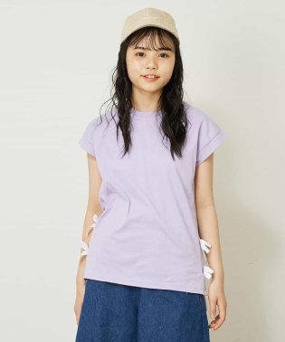 a.v.v(KID'S)/[100－130]【毛玉になりにくい】サイドリボン半袖Tシャツ/504591070