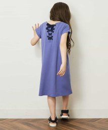 a.v.v(KID'S)(アー・ヴェ・ヴェキッズ)/[100－130]バックレースアップTシャツワンピース/ブルー