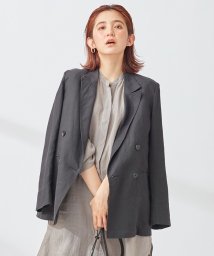 NIJYUSANKU（LARGE SIZE）(２３区（大きいサイズ）)/【WEB/一部店舗限定】LIBECO THICK ダブル前 ジャケット/ブラック系