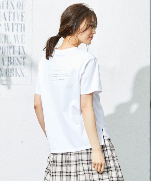 J.PRESS LADIES（LARGE SIZE）(J．プレス　レディス（大きいサイズ）)/プリント ロゴ Tシャツ/ホワイト系