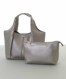 MK MICHEL KLEIN BAG(エムケーミッシェルクランバッグ)/【2WAY】フェイクレザーミニバッグ/シルバー