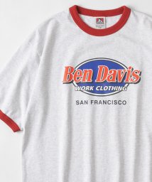 BEN DAVIS(BEN DAVIS)/【BEN　DAVIS/ベンデイビス】ショップロゴ リンガー 半袖Tシャツ/オーバルロゴTシャツ/ビッグシルエット/グレー系その他