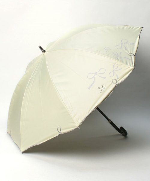 LANVIN en Bleu(umbrella)(ランバンオンブルー（傘）)/晴雨兼用日傘　リボン スカラ刺繍/イエロー