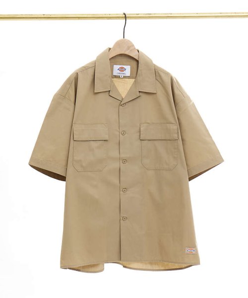 ABAHOUSE(ABAHOUSE)/【Dickies/ディッキーズ】半袖 オープンカラー ワークシャツ/ベージュ