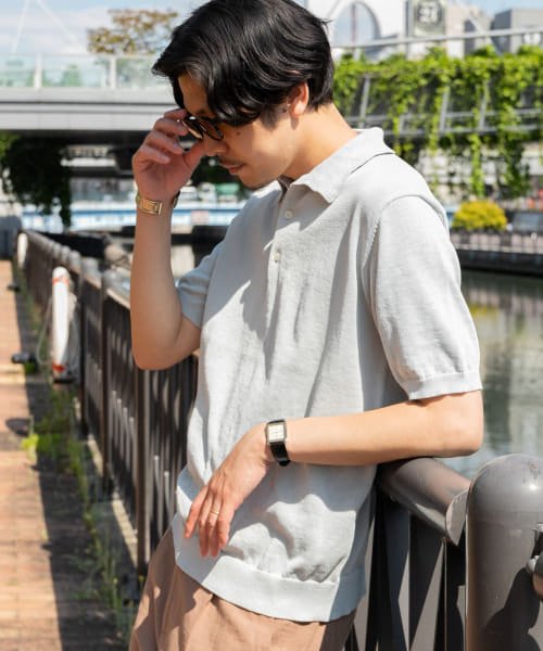 URBAN RESEARCH ROSSO(URBAN　RESEARCH　ROSSO（MEN）)/『UR TECH ひやサラクール』AIRDRYサマーニットポロシャツ/ICEGRAY