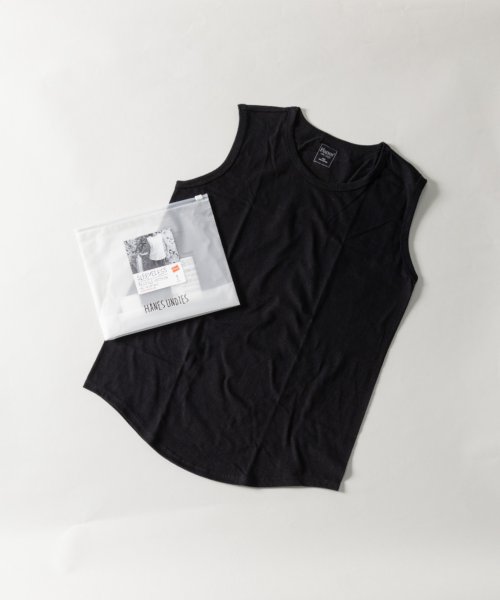 Nylaus(ナイラス)/HANES UNDIES Recycle Cotton Sleevless T－shirt/ブラック