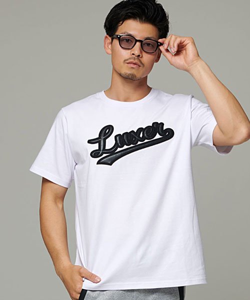 Luxe R レザーロゴ刺繍クルーネック半袖tシャツ メンズ ブランド おしゃれ 大人 カジュアル メンズファッション 半袖 半袖tシャツ トップス カットソー エスビーセレクト Sb Select Magaseek
