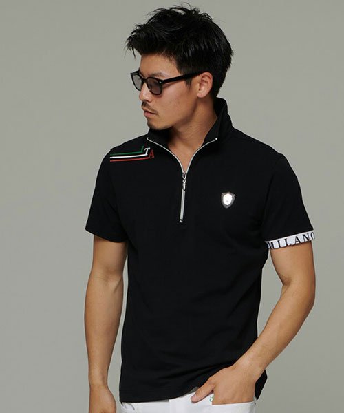 Viola リブプリント入り半袖ハーフジップアップシャツ Tシャツ メンズ ブランド おしゃれ 大人 半袖 トップス インナー ハーフジップ シンプル 代 ヴィオラ Viola Magaseek