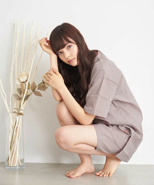 夏の粋な 和涼着 ルームウェア オーガニックコットン100 しじら織り レディース 甚平じんべえ パジャマ じんべい 和服 寝巻き 普段着 浴衣 入院 着 着物 ディータ Dita Magaseek