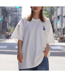 1111clothing(ワンフォークロージング)/オーバーサイズ tシャツ メンズ ビッグtシャツ レディース ビッグシルエット トップス 半袖 カットソー クルーネック ビッグt  LA ロゴ 刺繍 ワンポイ/ホワイト