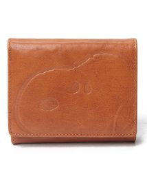 SNOOPY Leather Collection(スヌーピー)/スヌーピー/SNOOPY/ピーナッツ/PEANUTS/二つ折れ/CAMEL