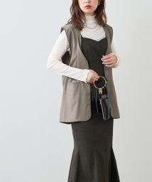 NICE CLAUP OUTLET(ナイスクラップ　アウトレット)/【natural couture】ちょっと大人なマニッシュベスト/ブラウン