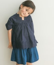 URBAN RESEARCH DOORS（Kids）(アーバンリサーチドアーズ（キッズ）)/『親子リンク』スカラップワイドプルオーバー(KIDS)/NAVY