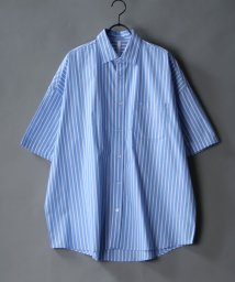 SITRY(SITRY)/★【SITRY】Oversize Drop shoulder broadcloth shirt/オーバーサイズ ドロップショルダー ブロード 半袖シャツ メンズ/ライトブルー