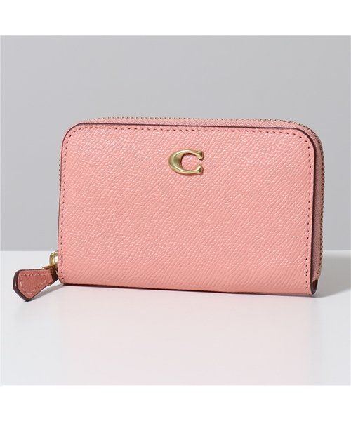 COACH(コーチ)/【COACH(コーチ)】カードケース C6723 レディース レザー スモール ジップ コインケース メタルロゴ ミニ財布 B4RZH/ピンク