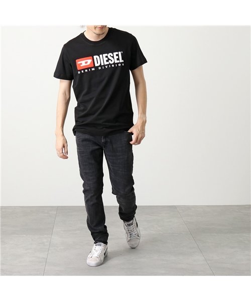 DIESEL(ディーゼル)/【DIESEL(ディーゼル)】半袖 Tシャツ T－DIEGOR－DIV A03766 0AAXJ メンズ カットソー クルーネック コットン ロゴ刺繍 /ブラック