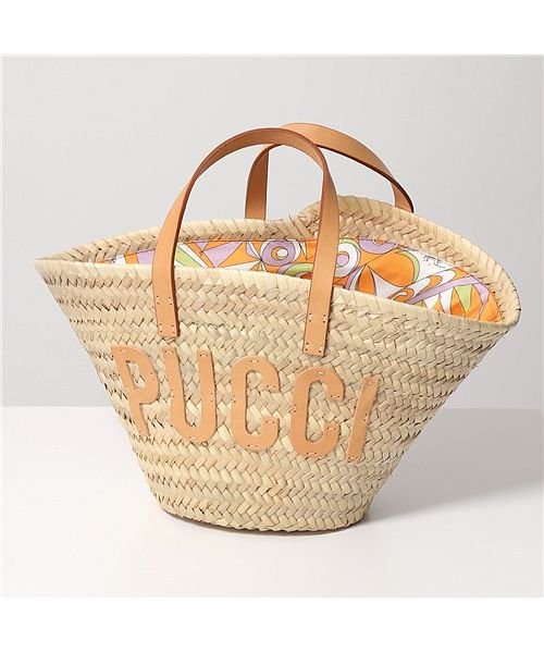 EMILIO PUCCI(エミリオプッチ)/【EMILIO PUCCI(エミリオプッチ)】かごバッグ BUCKET BAG MINI 2EBC77 2E905 レディース ロゴアップリケ Bandieri/オレンジ系