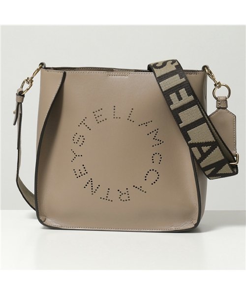 Stella McCartney(ステラマッカートニー)/【STELLA McCARTNEY(ステラマッカートニー)】700073 W8542 2800 エコレザー ショルダーバッグ ポシェット ジャガードロゴベルト /グレージュ