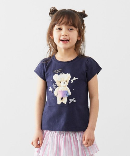 anyFAM（KIDS）(エニファム（キッズ）)/動物ドレス 半袖Tシャツ/ネイビー×クマ