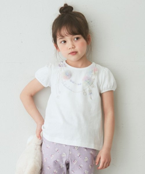 anyFAM（KIDS）(エニファム（キッズ）)/ネックレスモチーフTシャツ/オフホワイト系