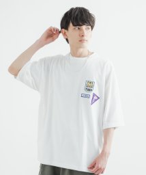 Rocky Monroe(ロッキーモンロー)/Tシャツ 半袖 カットソー メンズ レディース ビッグシルエット オーバーサイズ ゆったり ルーズ ワイド クルーネック ワッペン刺繍 TC天竺 カジュアル シ/オフホワイト