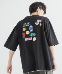 Rocky Monroe(ロッキーモンロー)/Tシャツ 半袖 カットソー メンズ レディース ビッグシルエット オーバーサイズ ゆったり ルーズ ワイド クルーネック ワッペン刺繍 TC天竺 カジュアル シ/ブラック