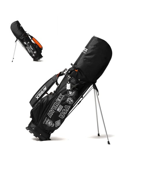 AVIREX GOLF(アヴィレックス ゴルフ)/アヴィレックスゴルフ キャディバッグ AVIREX GOLF セルフスタンド付きキャディバック 8.5型 46インチ対応 5分割 AVXBB1－27C/ブラック