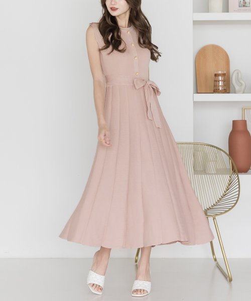 セール リボン付きノースリーブプリーツニットワンピース 221 ジュリアブティック Julia Boutique Magaseek