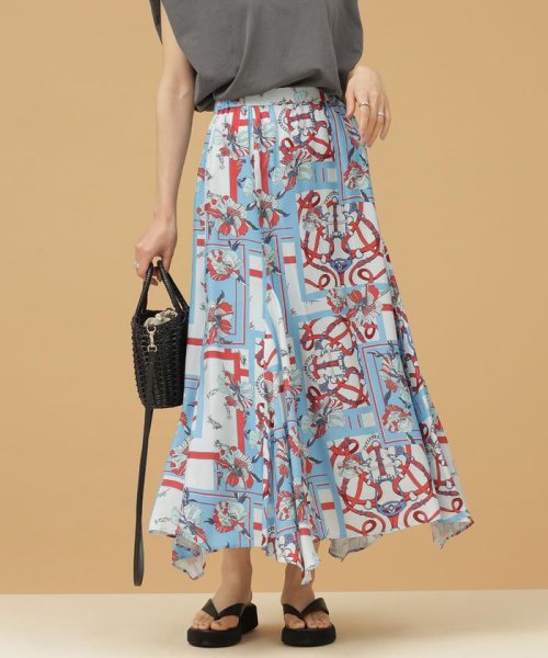 セール Lb 03 スカーフプリントスカート ナノ ユニバース Nano Universe Magaseek