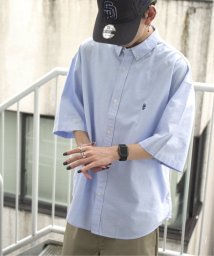 VENCE　EXCHANGE(ヴァンス　エクスチェンジ)/ワンポイントRCGロゴ刺繍半袖シャツ/ライトブルー