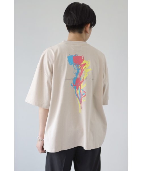 creare lino(クレアーレ・リノ)/グラフィックプリント ビッグシルエット アソート 半袖Tシャツ<ユニセックス>/ベージュ系その他3