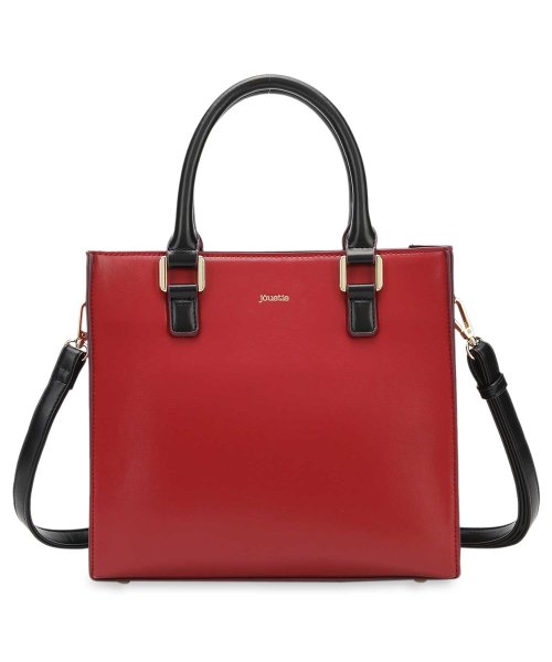 jouetie(ジュエティ)/ジュエティ jouetie ショルダーバッグ レディース COLOR EDGE SWUARE TOTE BAG ブラック アイボリー ベージュ カーキ ワイン /ワイン