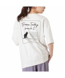 MAC HOUSE(women)(マックハウス（レディース）)/T－GRAPHICS ティーグラフィックス 猫プリントTシャツ 722008－MH/オートミール