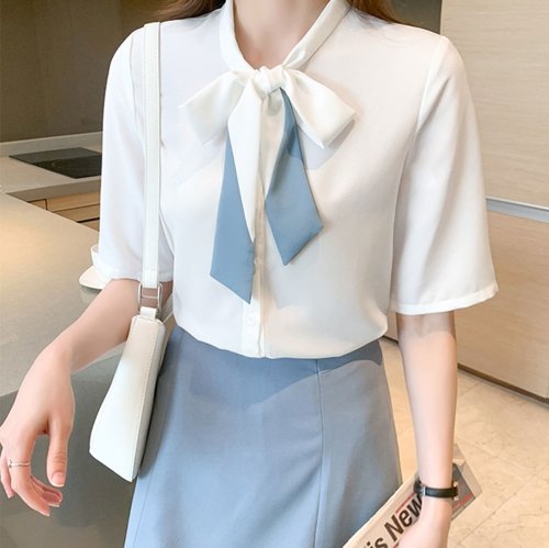 ネクタイブラウス レディース ブラウス夏 ミニミニストア Miniministore Magaseek