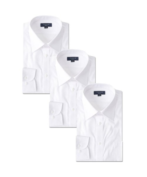 TAKA-Q(タカキュー)/【WEB限定】形態安定 吸水速乾 レギュラーカラー 長袖 ワイシャツ 3枚セット シャツ メンズ ワイシャツ ビジネス ノーアイロン yシャツ/ホワイト