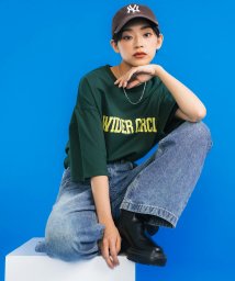 Rocky Monroe(ロッキーモンロー)/Tシャツ 半袖 メンズ レディース カレッジ ロゴ プリント 学校 アメリカ アメカジ カジュアル ストリート トップス ルーズ ワイド ビッグシルエット オー/グリーン