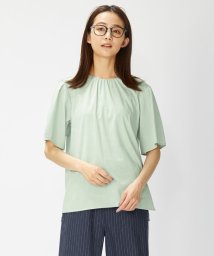 J.PRESS LADIES(J．プレス　レディス)/【洗える】 ポリエステル ラミー Poplin ボリューム スリーブ ブラウス/ライトグリーン系