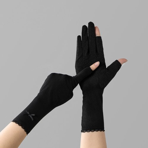 miniministore(ミニミニストア)/手袋 リボン レディース 紫外線対策/ブラック