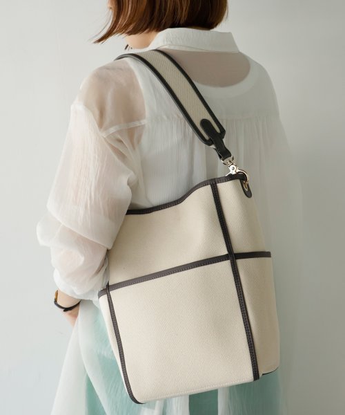 ズパゲッティ バケツ型ショルダー バケツ型キャンバスワンショルダーバッグ【aroco/アロコ】 レディース 24オンス帆布 通勤通学 自立 太いショルダーストラップ 厚手 仕事バッグ  トートバッ