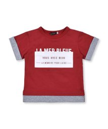 BeBe(ベベ)/レイヤード風 キューブプリント Tシャツ（90～150cm）/レッド