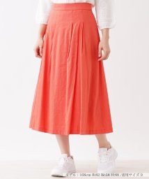 Leilian(レリアン)/ミモレ丈プリーツスカート【my perfect wardrobe】/オレンジ系