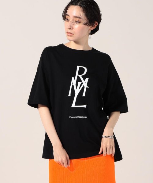 Rie Miller(リエミラー)/ビッグシルエットプリントTシャツ/ブラック